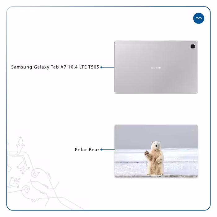 برچسب پوششی ماهوت مدل Polar bear مناسب برای تبلت سامسونگ Galaxy Tab A7 10.4 LTE 2020 T505