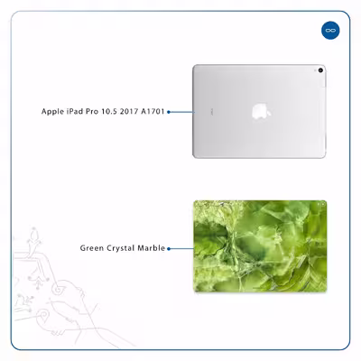 برچسب پوششی ماهوت مدل Green Crystal Marble مناسب برای تبلت اپل iPad Pro 10.5 2017 A1701