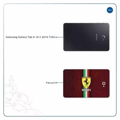 برچسب پوششی ماهوت مدل Ferrari مناسب برای تبلت سامسونگ Galaxy Tab A 10.1 2016 T585