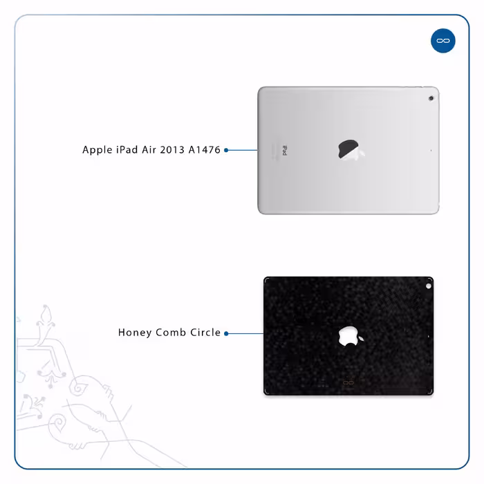 برچسب پوششی ماهوت مدل Honey-Comb-Circle مناسب برای تبلت اپل iPad Air 2013 A1476