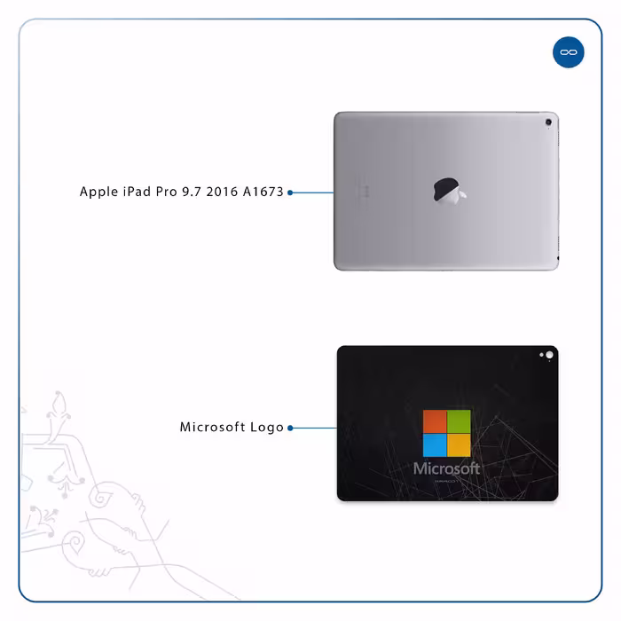 برچسب پوششی ماهوت مدل Microsoft-Logo مناسب برای تبلت اپل iPad Pro 9.7 2016 A1673