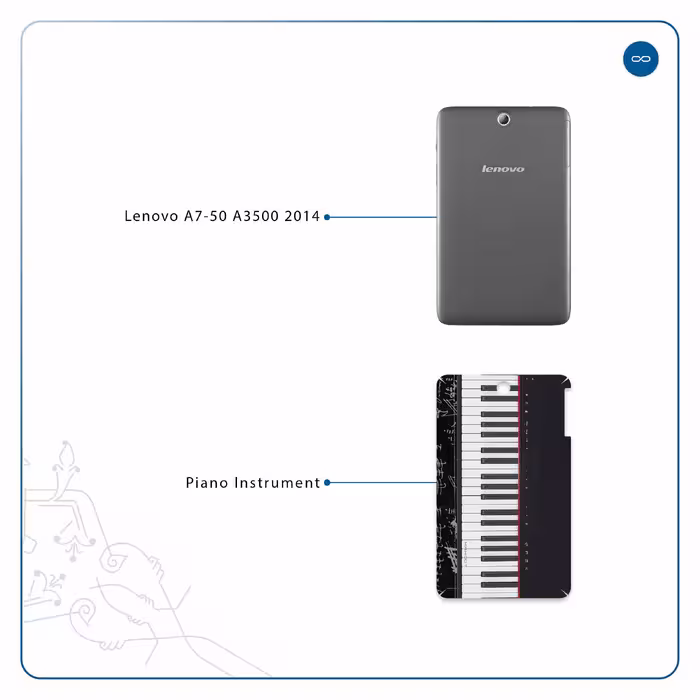 برچسب پوششی ماهوت مدل Piano-Instrument مناسب برای تبلت لنوو A7-50 A3500 2014
