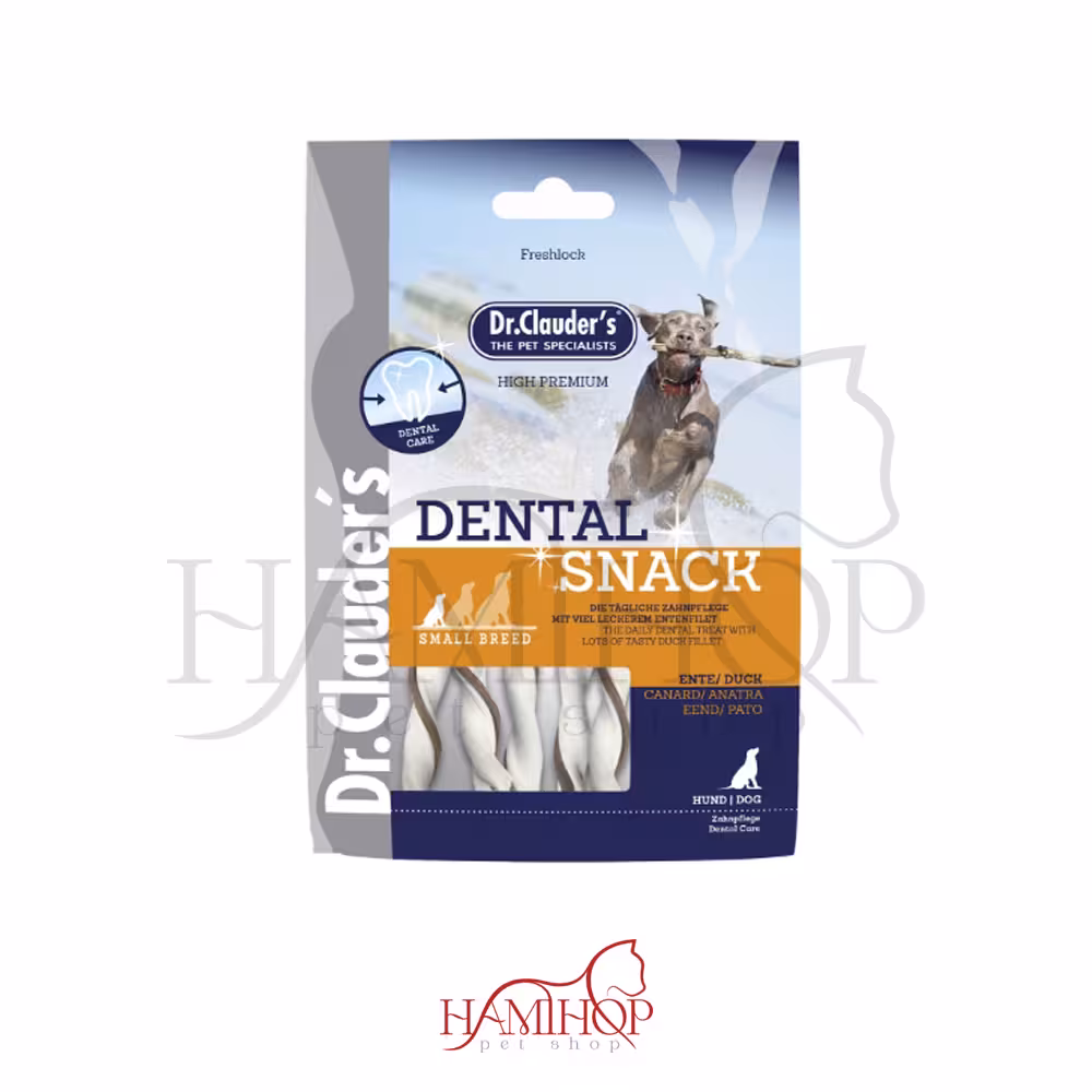 تشویقی سگ DENTAL با طعم گوشت اردک دکتر کلادرز Dr Clauder’s 80gr