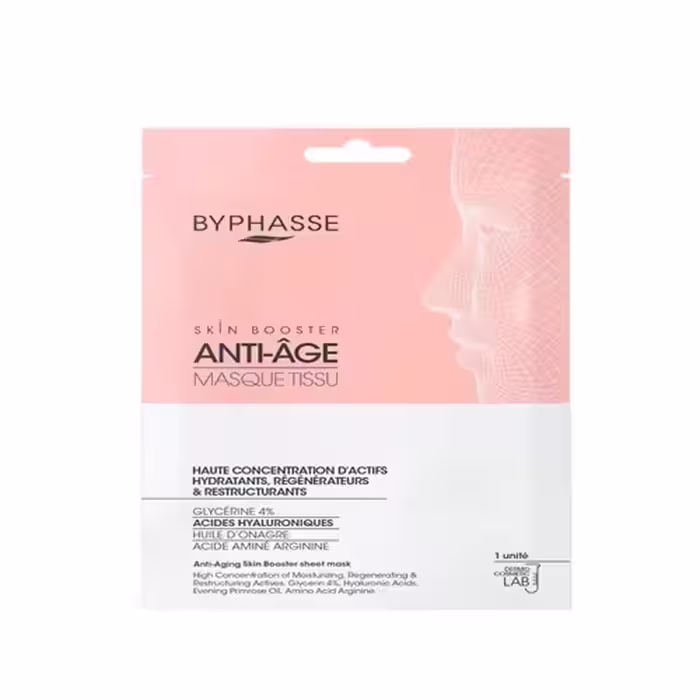 ماسک ورقه‌ ای جوانساز بایفاس Byphasse Anti Aging Skin Booster Sheet Mask