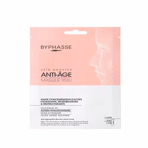 ماسک ورقه‌ ای جوانساز بایفاس Byphasse Anti Aging Skin Booster Sheet Mask