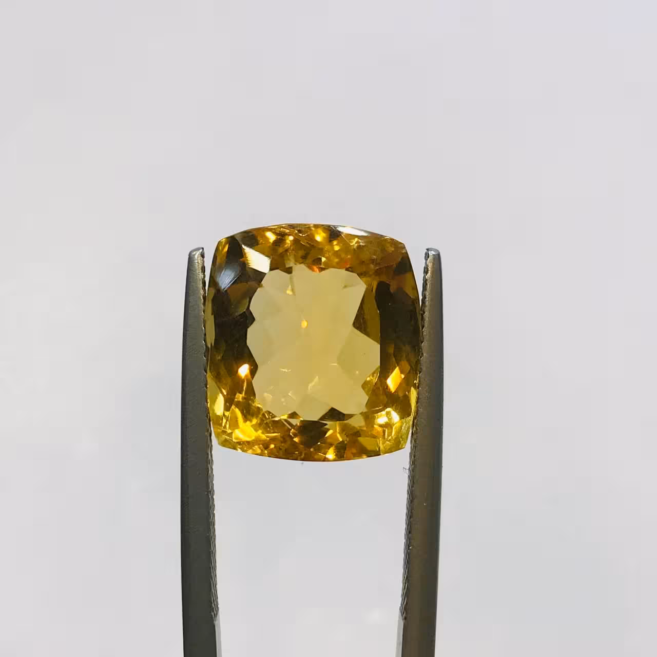 نگین سیترین طلایی اصل سایز 14*12