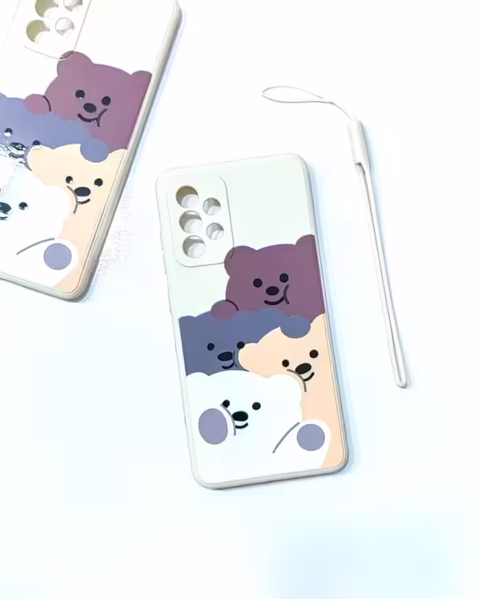 قاب عروسکی سه خرس کله پوک همراه با بند سامسونگA52,A52sThree bear doll frame with Samsung A52