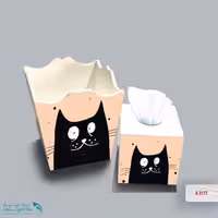 ست سطل و جا دستمال چوبی کودک طرح dogs کد A3177