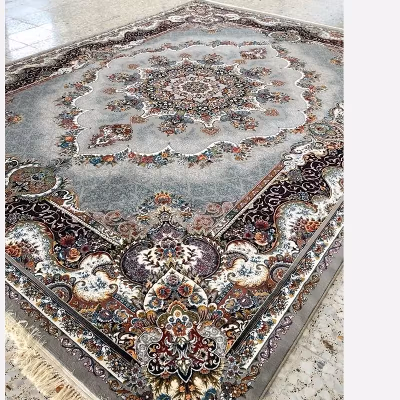 فرش ماشینی کاشان12متری700شانه طرح نیلی فیلی(باارسال رایگان)