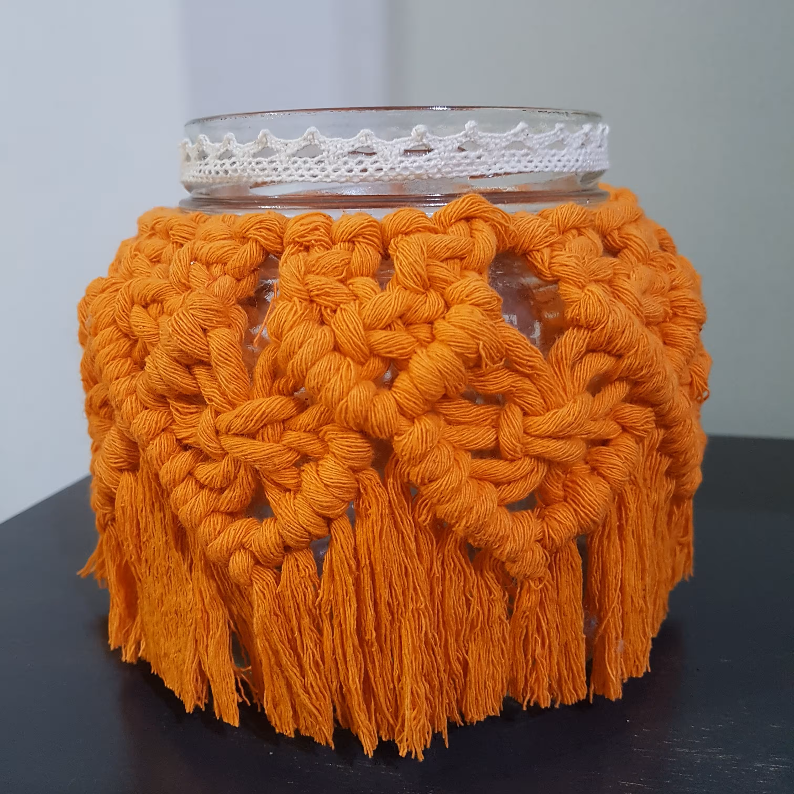 جاشمعی ویژه یلدا مکرومه سایز بزرگ طرح کدو (پس کرایه)