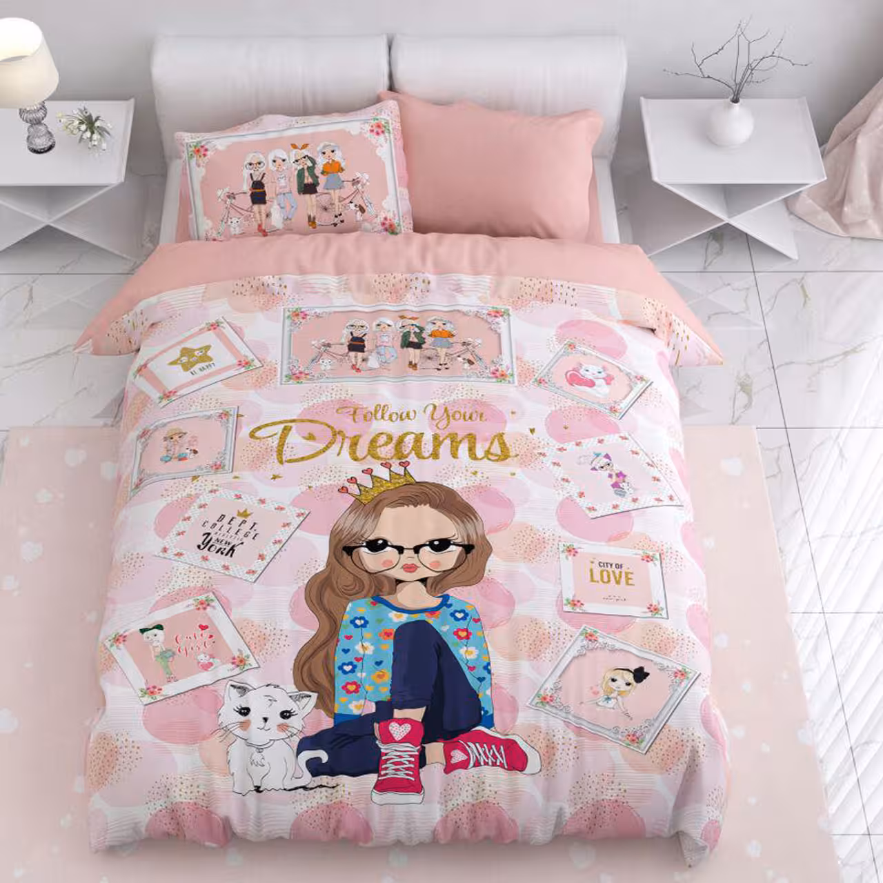 سرویس لحاف روتختی ترکسان کد D3 یکنفره 4 تکه