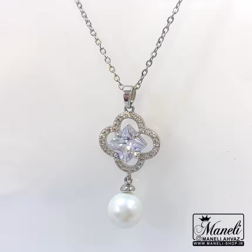 گردنبند مرواریدی ظریف استیل 14010823