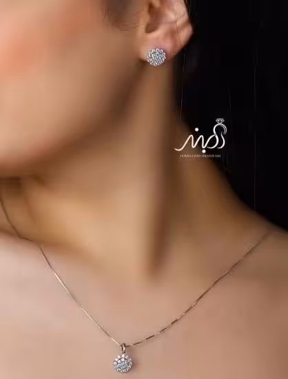 💍نیم ست ظریف (آويز ، گوشواره ) خاص و زیبا ، نقره عیار 925(N_4267)