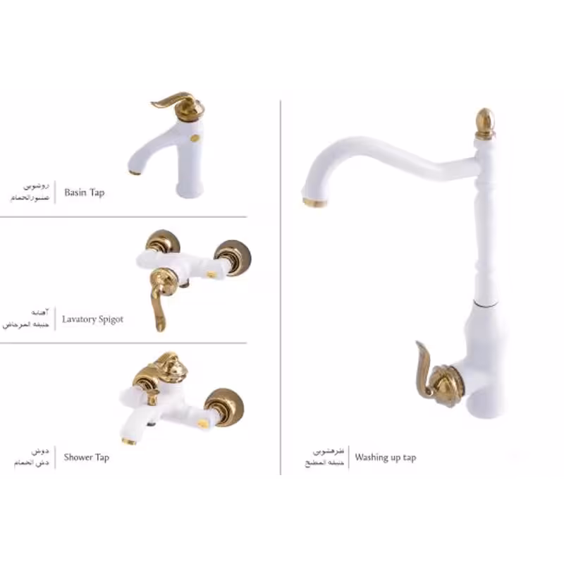 شیر آلات مدل بامبو قاجاری سفید طلا