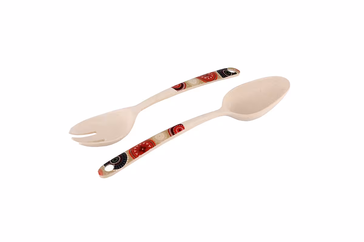 قاشق و چنگال سالادخوری بامبو والرین (VALERIAN) مدل SE4613