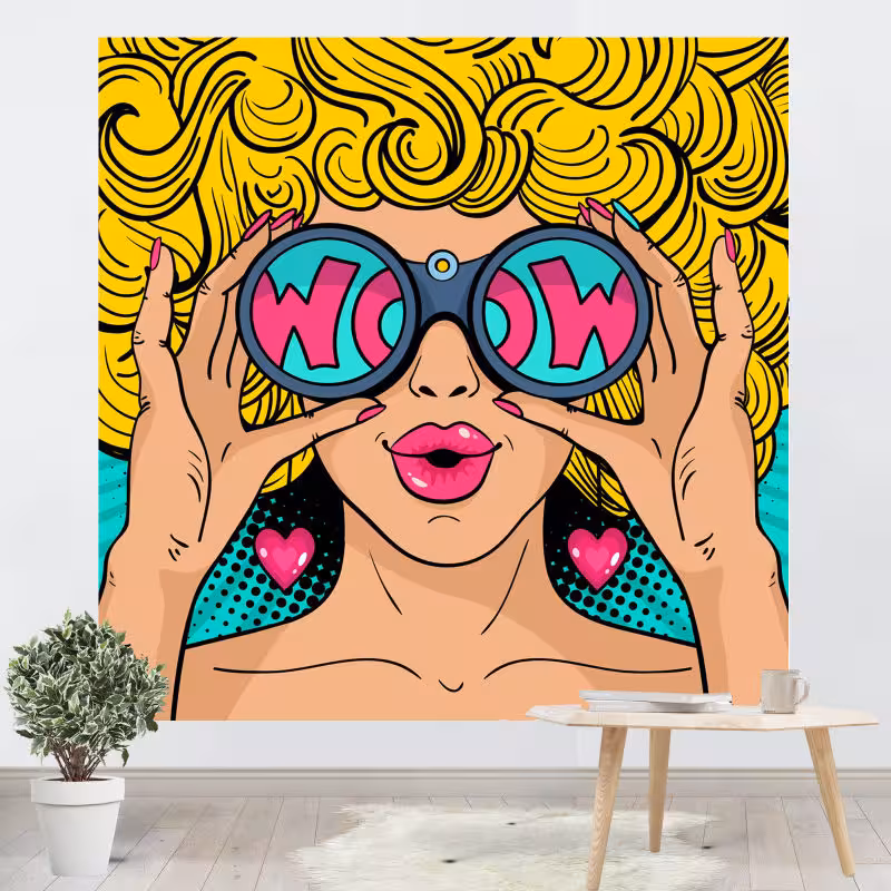 پوستر پارچه ای طرح بکدراپ WOW کد O2