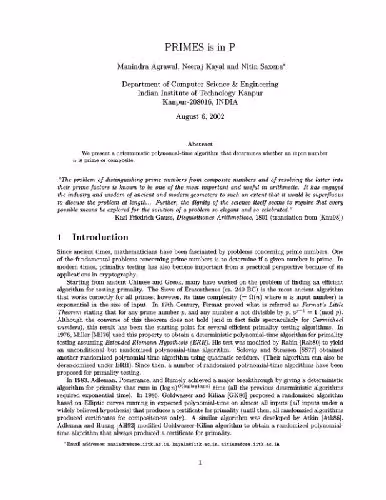 خرید و دانلود نسخه کامل کتاب A polynomial-time primality test
