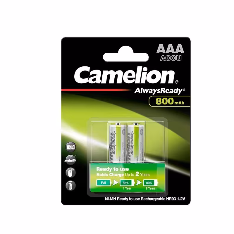 باتری نیم قلمی شارژی 800 میلی آمپر کملیون Camelion