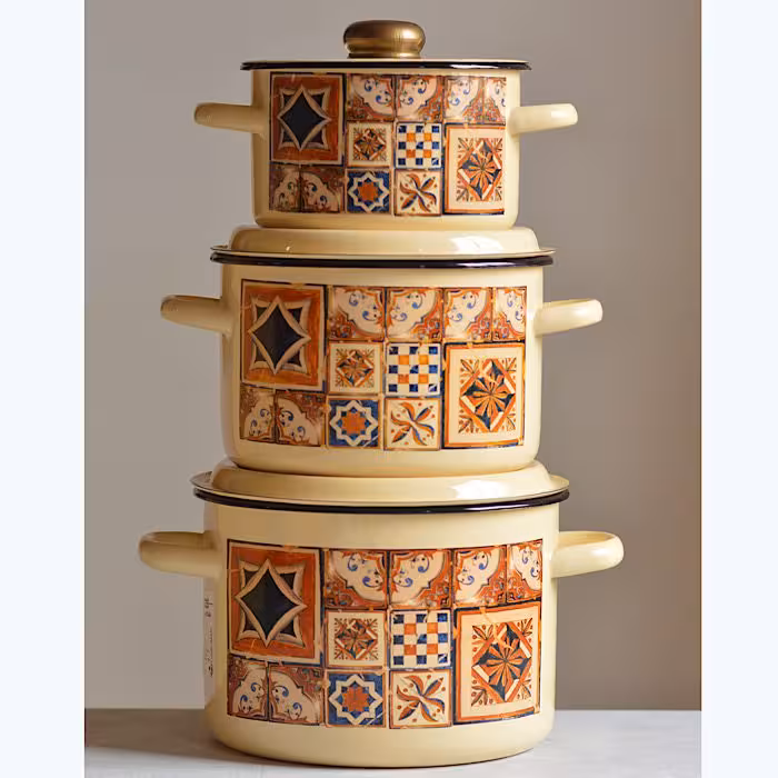 ست قابلمه لعابی روسی