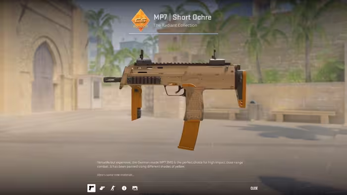 اسلحه MP7 طرح Short Ochre وضعیت Field-Tested