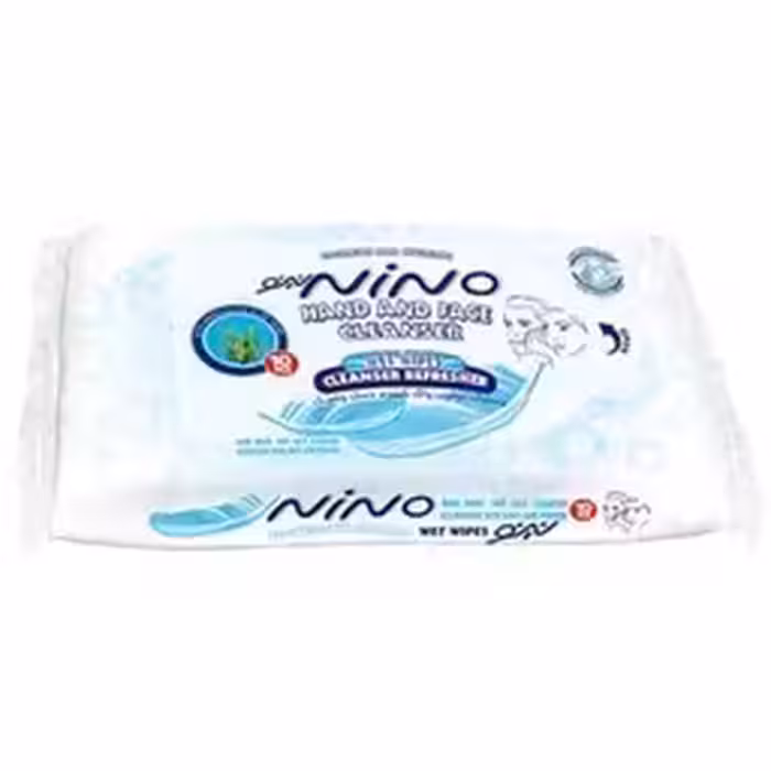 نینو دستمال مرطوب دست و صورت 10 عددی سفید Nino