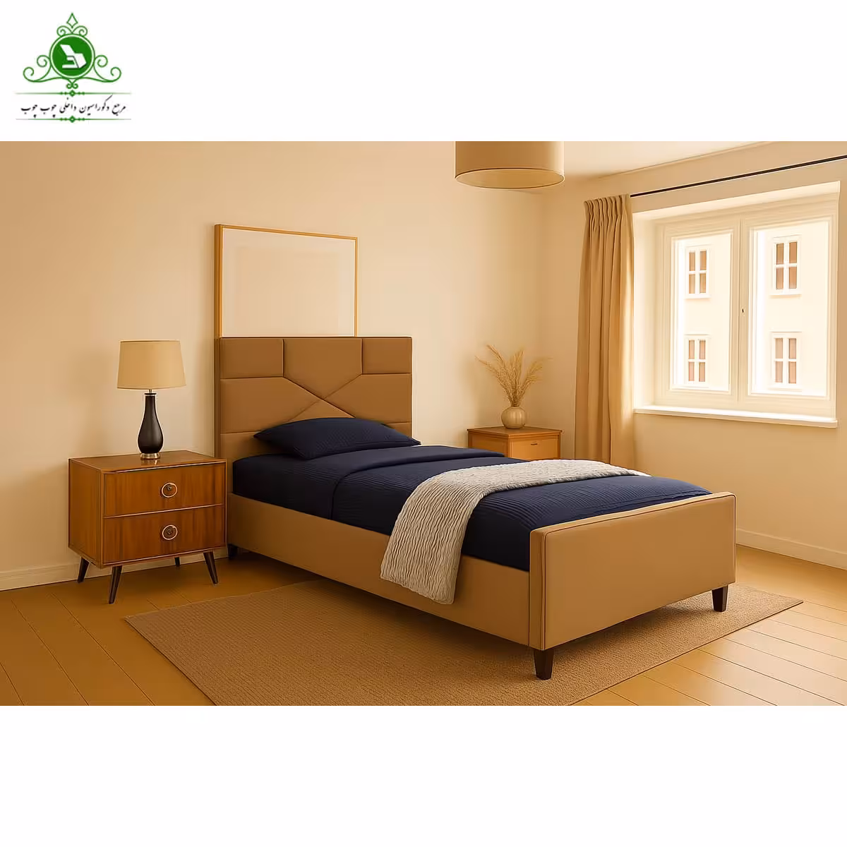 تخت خواب یک و نیم نفره مدل دیاموند عرض 120