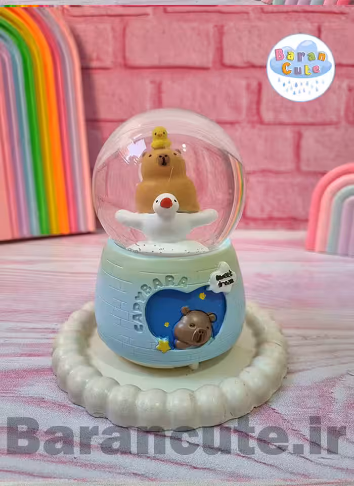 گوی موزیکال برفی چراغ دار (سایز متوسط) طرح کاپی بارا