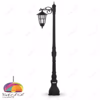 چراغ پارکی تک شعله مدل وندا شاخه سارینا2 پایه ارغوان شب تاب