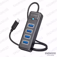 هاب 4 پورت USB-C اوریکو مدل PW4U-C3-10-BK