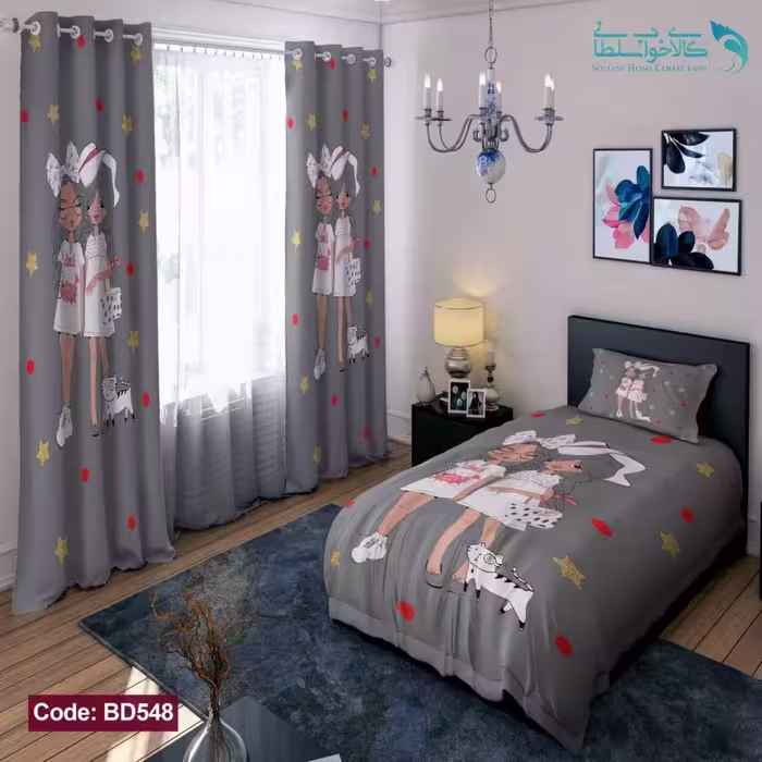 روتختی طرح دو دختر یکنفره کد BD548