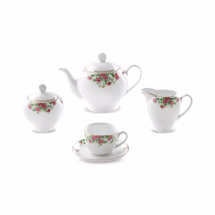 سرویس چینی 17 پارچه چای خوری بیدگل