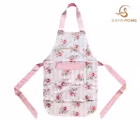 پیشبند دست دوز صفاهوم طرح گلدار صورتی