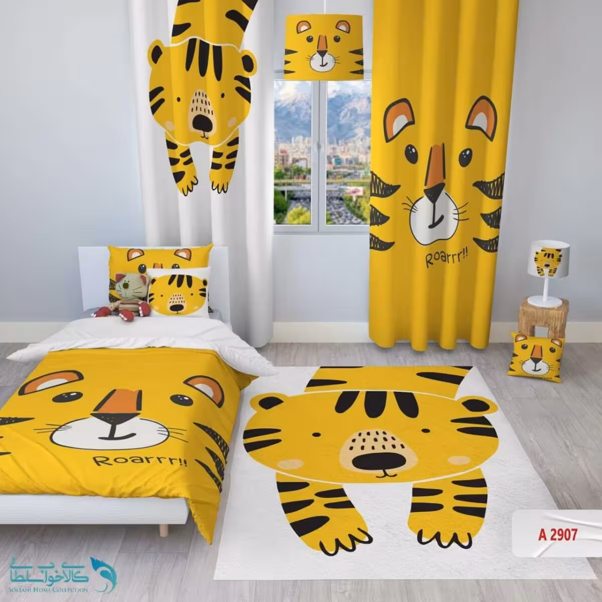روتختی اتاق کودک طرح ببر فانتزی سایز یکنفره کد A2907