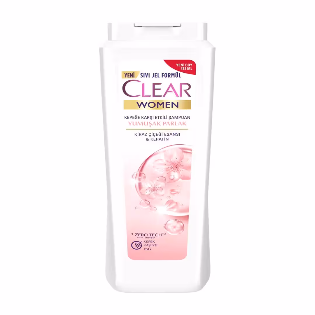 شامپو زنانه نرم کننده و براق کننده مو حاوی شکوفه های گیلاس کلیر CLEAR