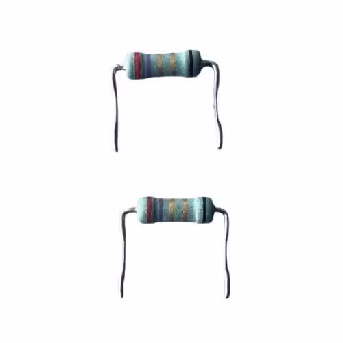 مقاومت 2.7 اهم 1 وات پنج رنگ پایه خمیده