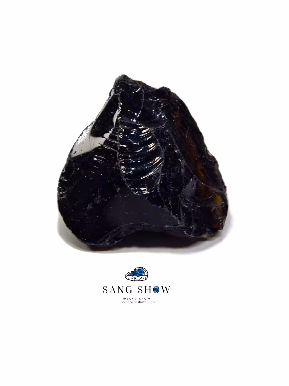 بلک ابسیدین فوق العاده نادر و زیبا با بخش های قهوه ای شفاف S1122