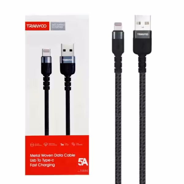 کابل آیفونی   TRANYOO    مدل   T-X15 I    ( گارانتی  3  ماهه )6 ماه گارانتی
