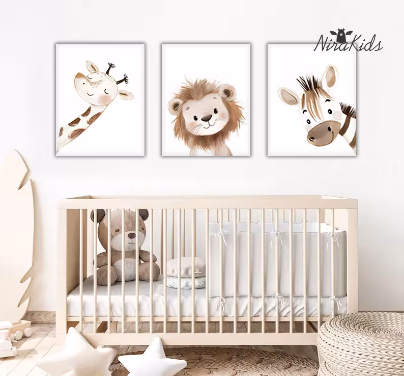 تابلو بوم طرح حیوانات هپی