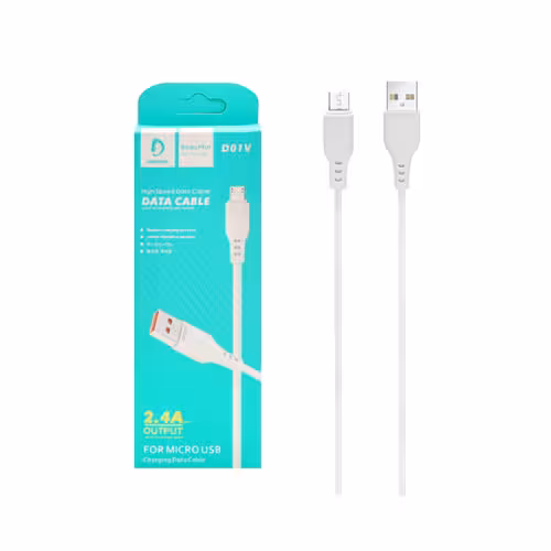 کابل شارژ فست اندروید DENMEN مدل D01V – سفید