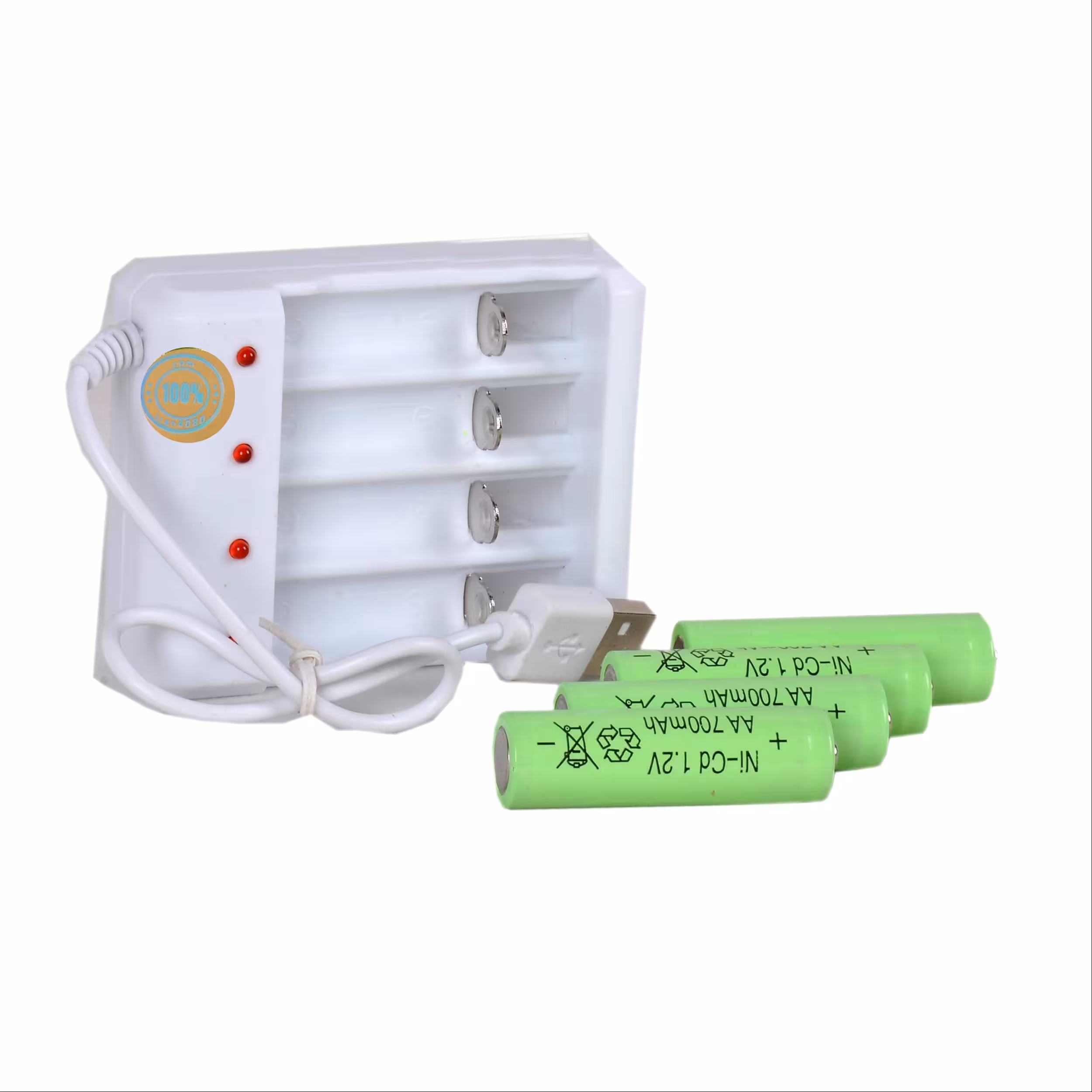 شارژر باتری با 4کانال مجزا به همراه 4 عدد باتری شارژی با کیفیت بالا