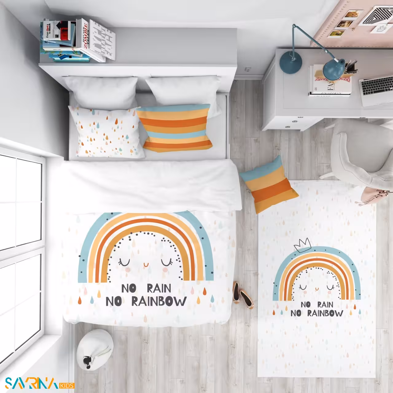 سرویس روتختی طرح رنگین کمان یک نفره کد A2758