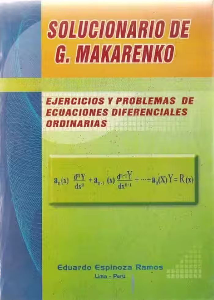 خرید و دانلود نسخه کامل کتاب Ejercicios y problemas de ecuaciones diferenciales ordinarias (Solucionario)