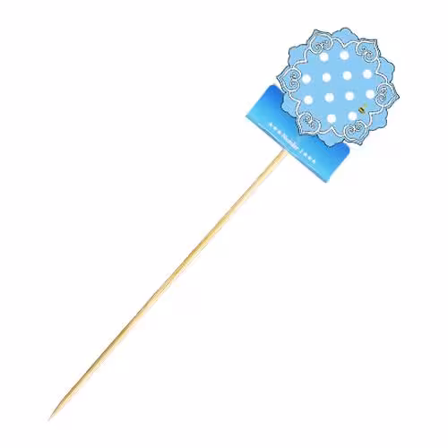 تاپر(سیخ چوبی) تم تولد خالدار آبی