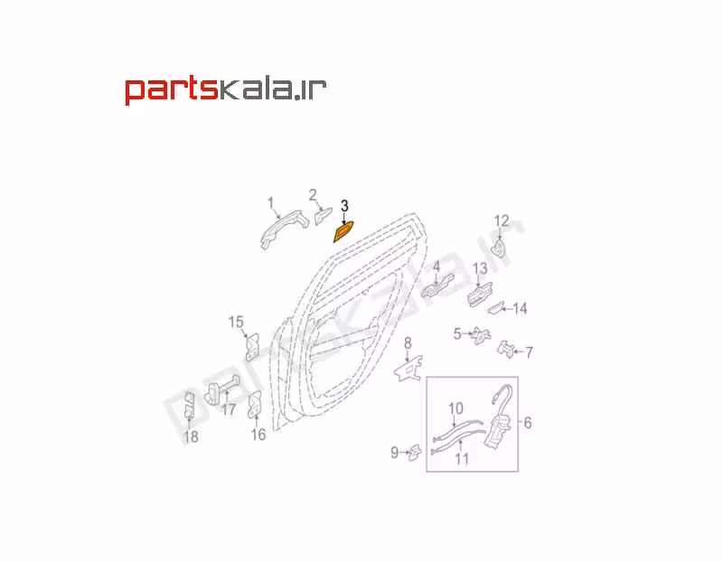 واشر انگشتی دستگیره درب جلو راست گرنجور