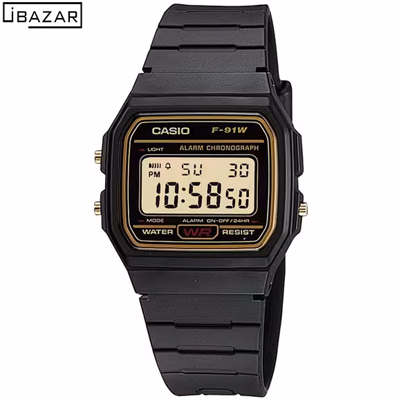 ساعت مچی اورجینال زنانه/مردانه کاسیو (CASIO) مدل F-91WG-9QDF