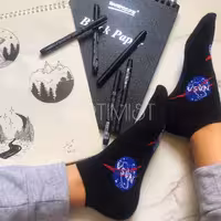 جوراب مچی آپتیمیست طرح ناسا مشکی