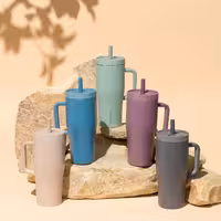 لیوان مسافرتی دسته دار 650ml کورکسیکل (سبز آویشن) Corkcicle Leakproof Cruiser Insulated Tumbler with Straw Thyme