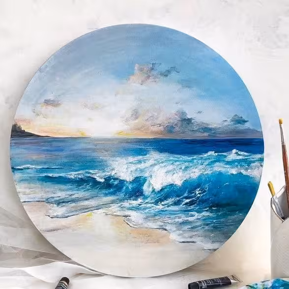 تابلوی نقاشی دایره طرح دریا