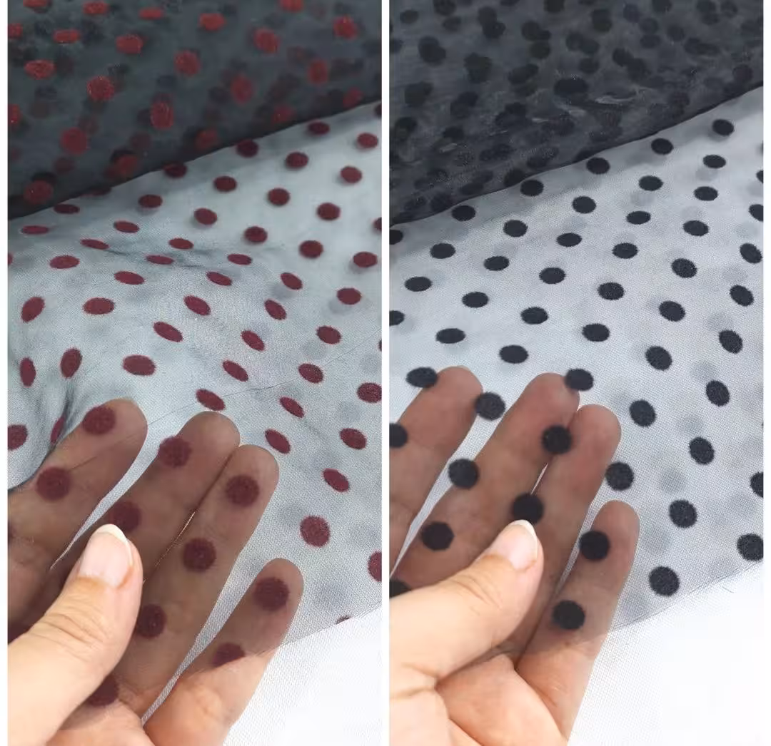 پارچه ارگانزا توپی مخمل عرض150