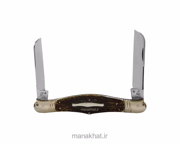 قلمتراش دو تیغ سرمرغی دسته شاخ 15 سانت استاد جواد توسلی